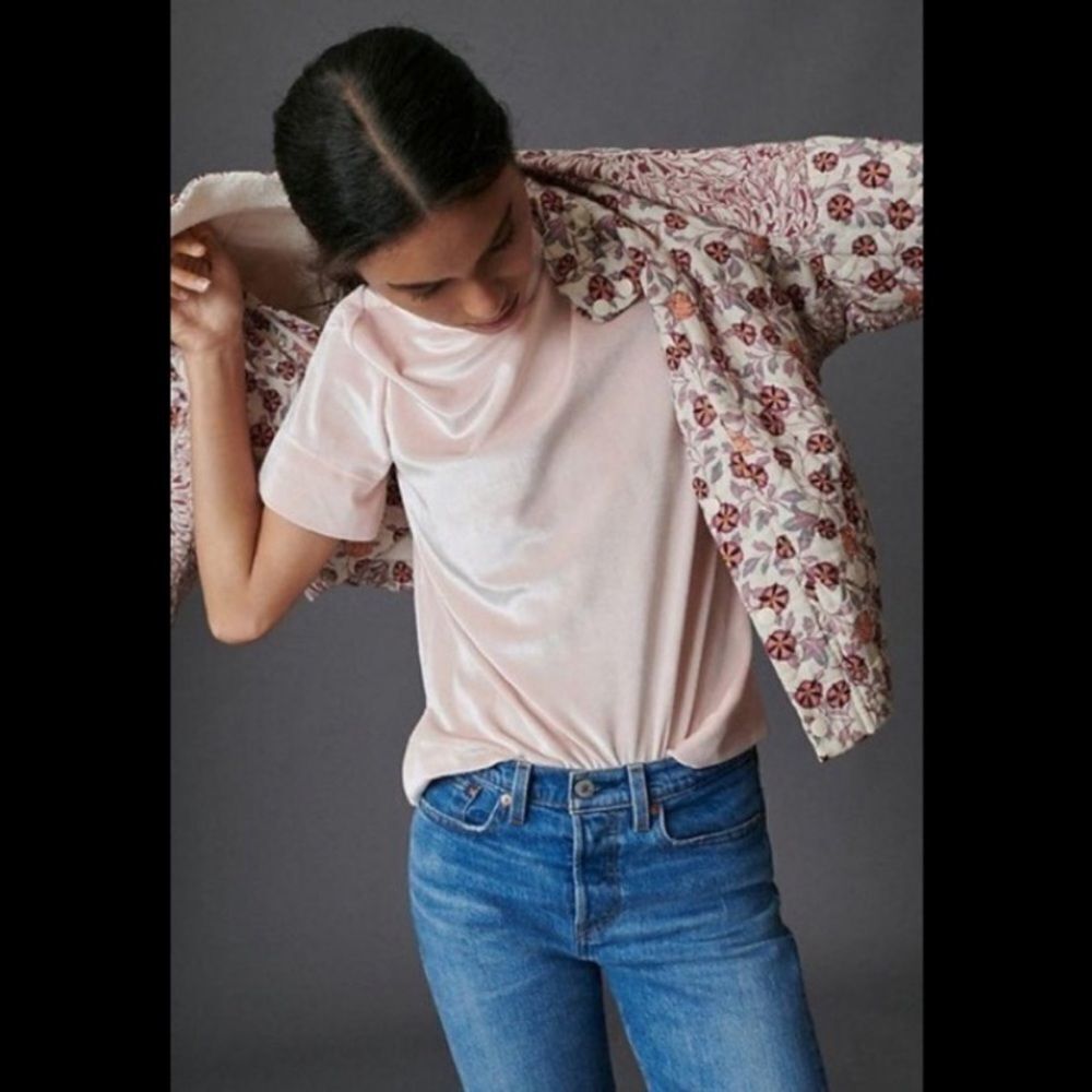 Anthropologie Krisha mock neck velvet Xs